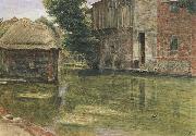 Albert Goodwin,RWS Old Mill,Near Winchester (mk46) oil painting on canvas